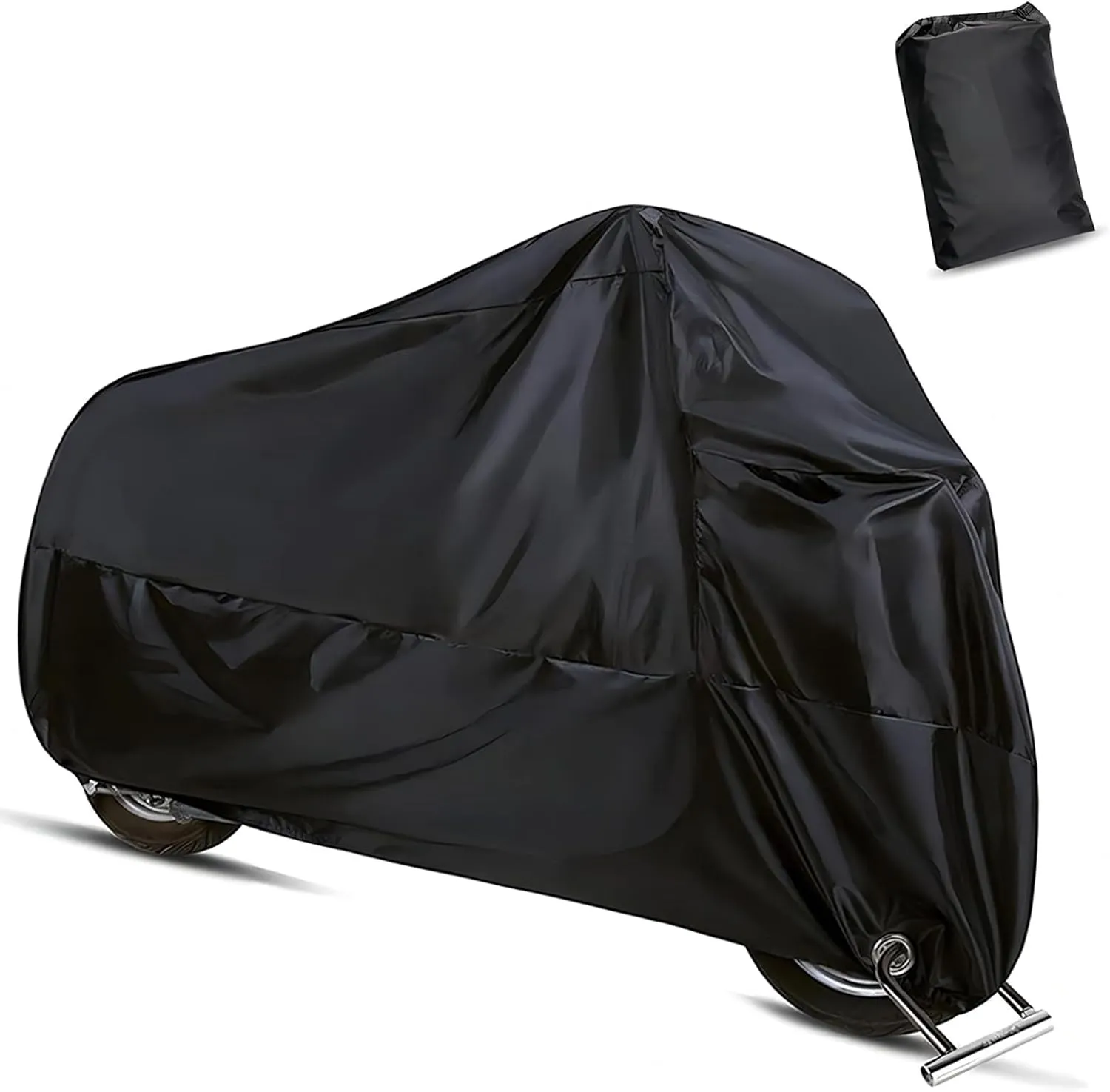 1 PC Motorcycles Vehicle Cover, 49.2" x 41.3" x 96.5" Waterproof 190T Polyester Storage Bag, Multifunctional Motorcycle Outdoor Protective Cover, Universal for Most Cars (Black)