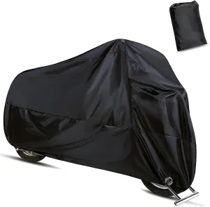 1 PC Motorcycles Vehicle Cover, 49.2" x 41.3" x 96.5" Waterproof 190T Polyester Storage Bag, Multifunctional Motorcycle Outdoor Protective Cover, Universal for Most Cars (Black)