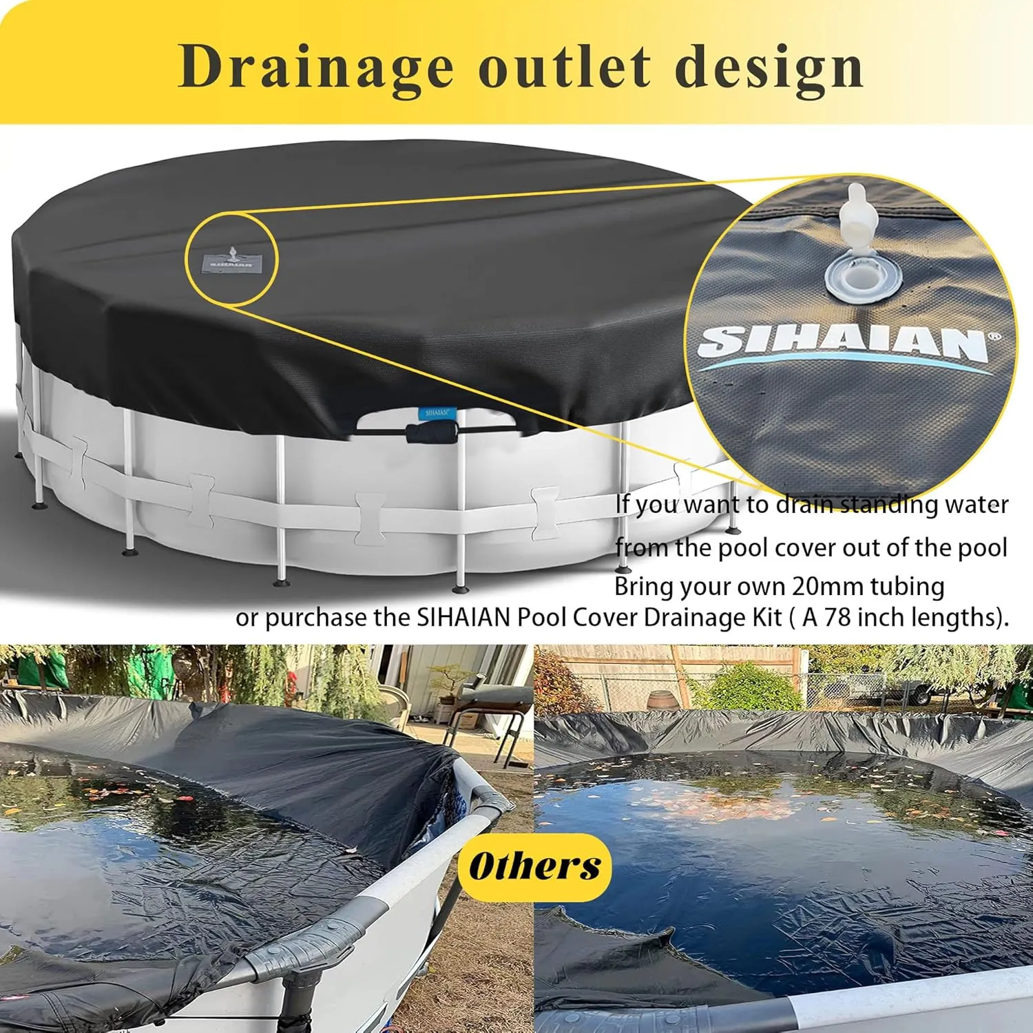 10 Ft Pool Cover 420D One-Piece Round Pool Cover, Quick Installation and dismantling Above Ground Pool Cover, One-Click Installation Solar Cover,Hydrophobic,UV Protected, Weather Resistant