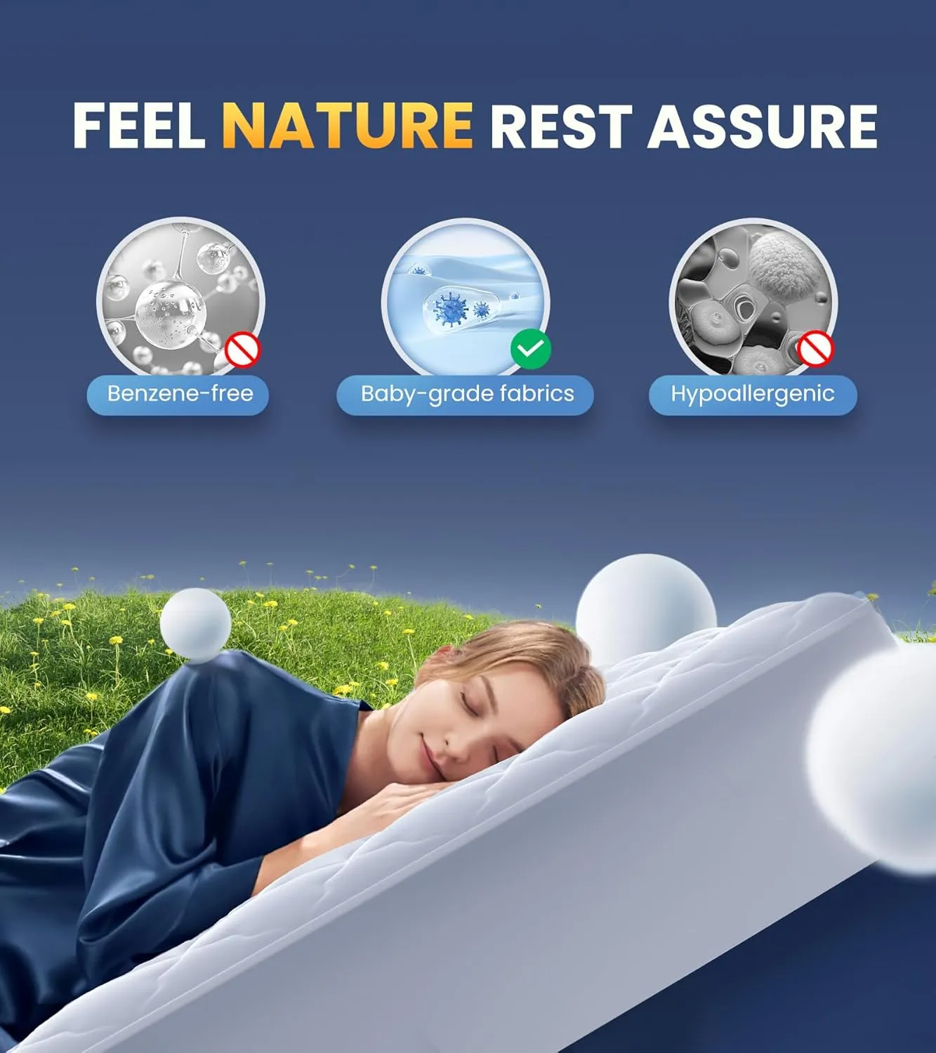 100% Waterproof Full Mattress Protector with 1.5X Thicker Filler, 3D Quilted Machine Washable Mattress Pad, Quiet Fitted Breathable Hypoallergenic Mattress Cover Vinyl-Free, Deep Pocket Fit 8-21''