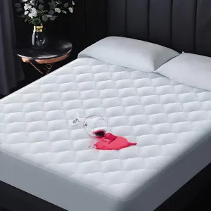 100% Waterproof Full Mattress Protector with 1.5X Thicker Filler, 3D Quilted Machine Washable Mattress Pad, Quiet Fitted Breathable Hypoallergenic Mattress Cover Vinyl-Free, Deep Pocket Fit 8-21''