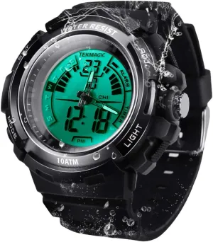 10ATM Waterproof Digital Scuba Diving Watch 100m Underwater for Swimming and Running with Stopwatch and Luminous LCD Display Built-in