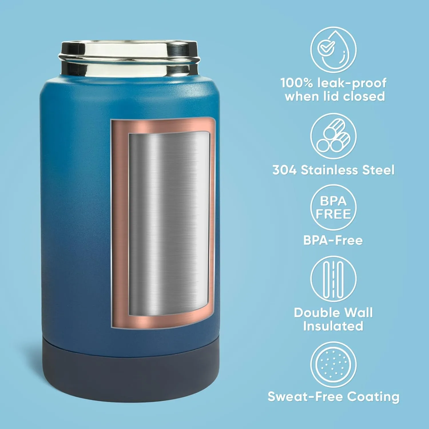 12 oz Water Bottle, 2 pack Kids Water Bottles for School, Toddler Water Bottle with Straw & Handle, 304 Stainless Steel Insulated Water Bottle, BPA Free, Gradient Blue Gradient Red