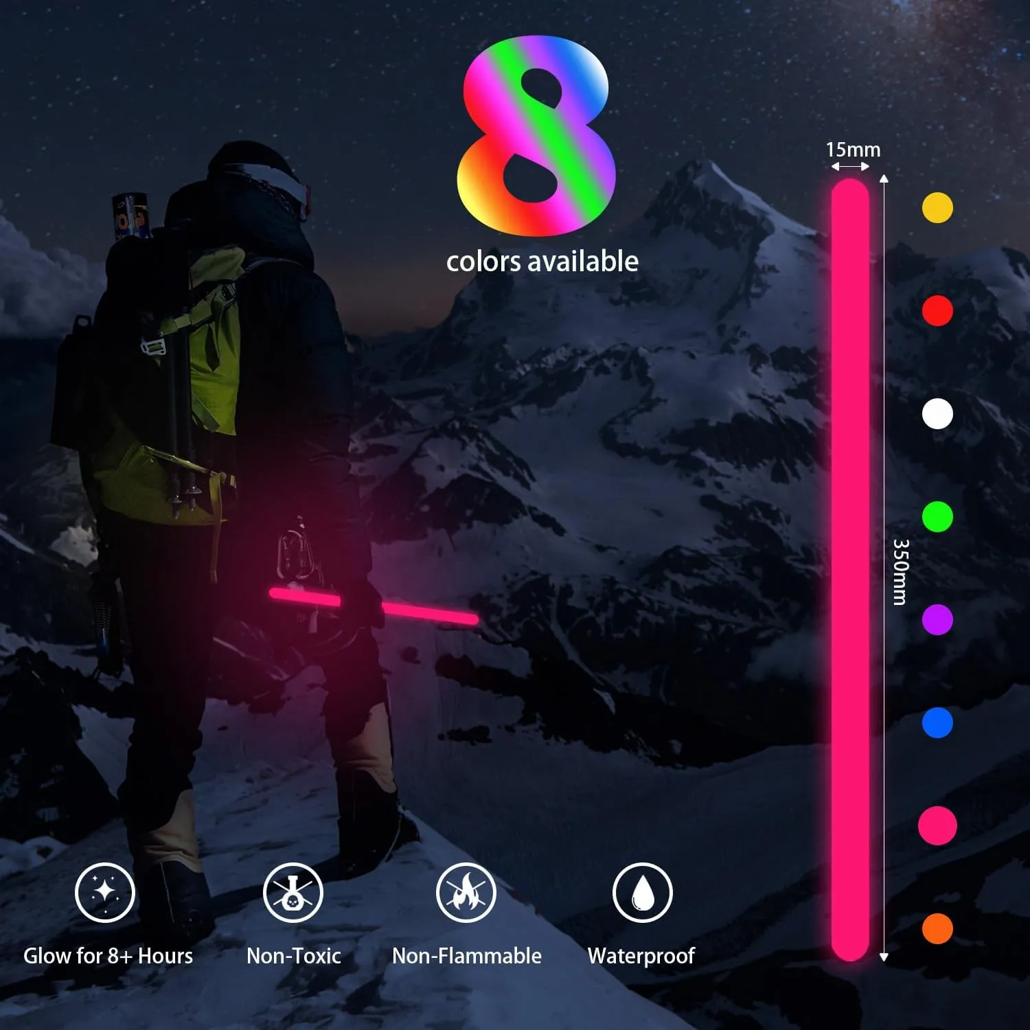 12 PCS 14 Inch Industry Grade Glow Sticks Bulk Emergency Jumbo Light Sticks Glow in The Dark Bright Large Glow Sticks for Camping,Hiking,Hurricane, Earthquake, Survival Kit Accessories