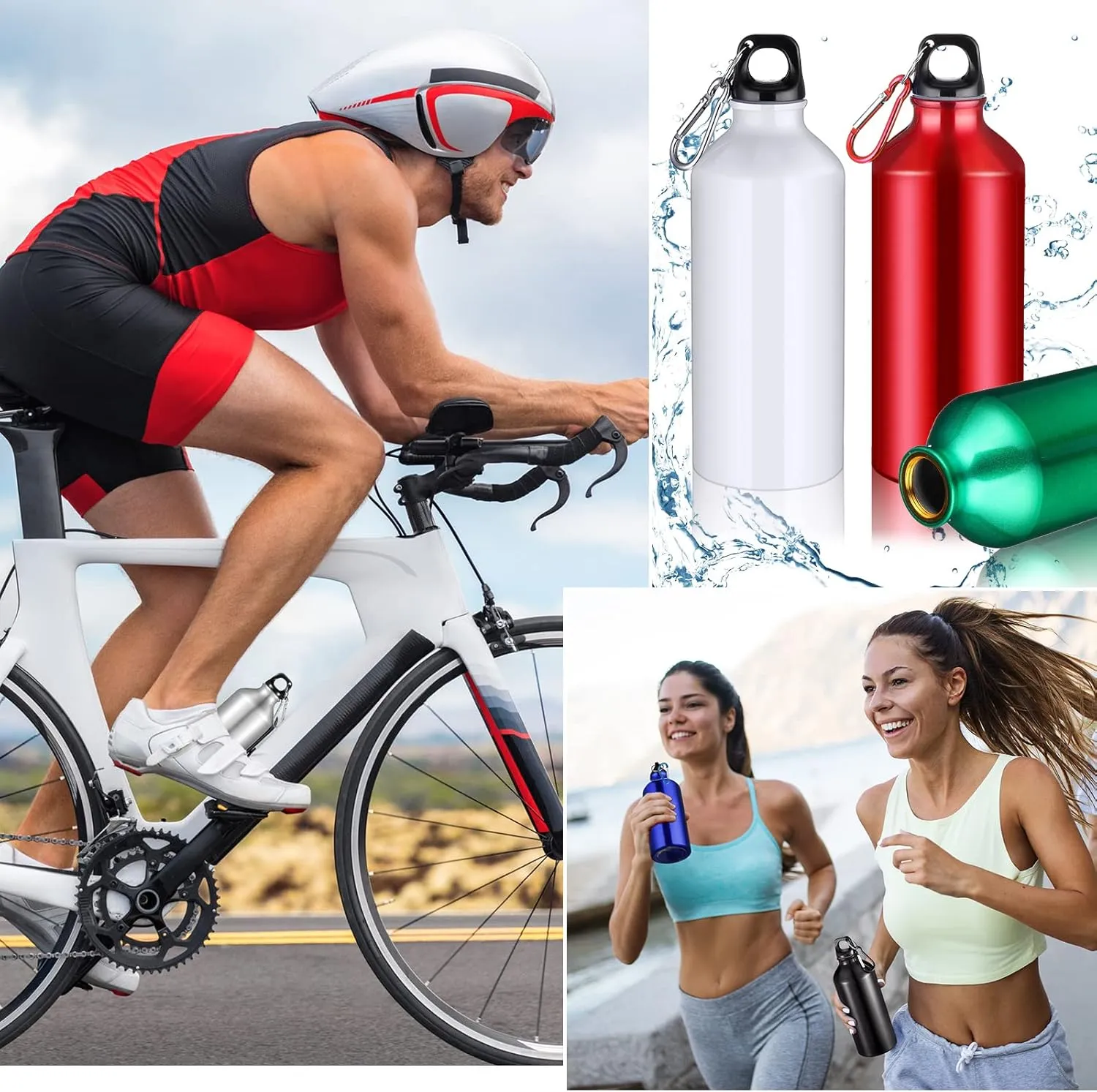 18 Pcs Water Bottles Multipack Bulk Graduation Gift Metal Aluminum Reusable Lightweight Sport End of Year Party Favor Leak Proof with Twist Cap Gym Hiking Outdoor Travel(Multicolor,20 oz)