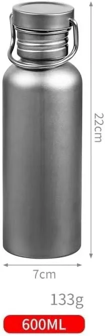 1PC Pure Titanium Water Cup, Portable Sports Water Bottle Suitable For Outdoor Camping, Cycling, Mountain Climbing, Etc.(600ml)
