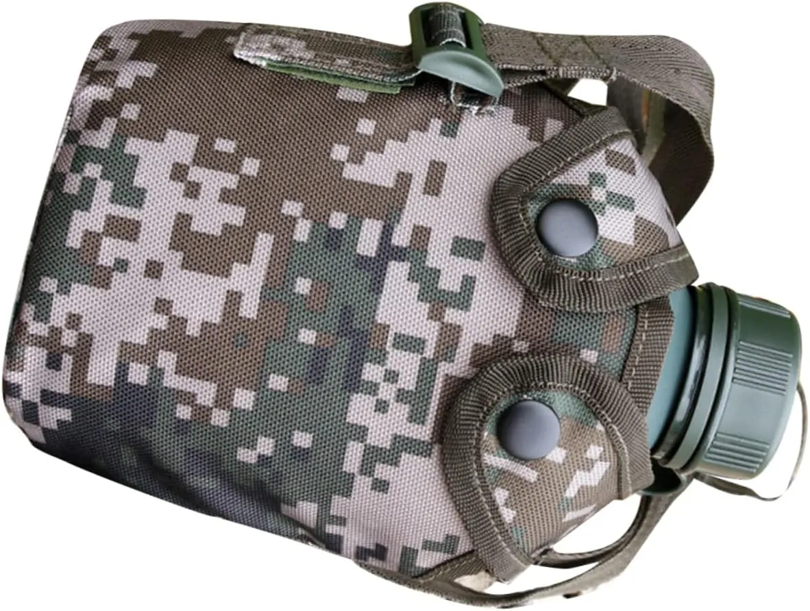 1Set Aluminum Alloy Water Bottle Canteen Durable Survival Kettle for Camping Hiking Climbing Heavy Duty Leakproof Portable Design with Hook for Easy Carrying