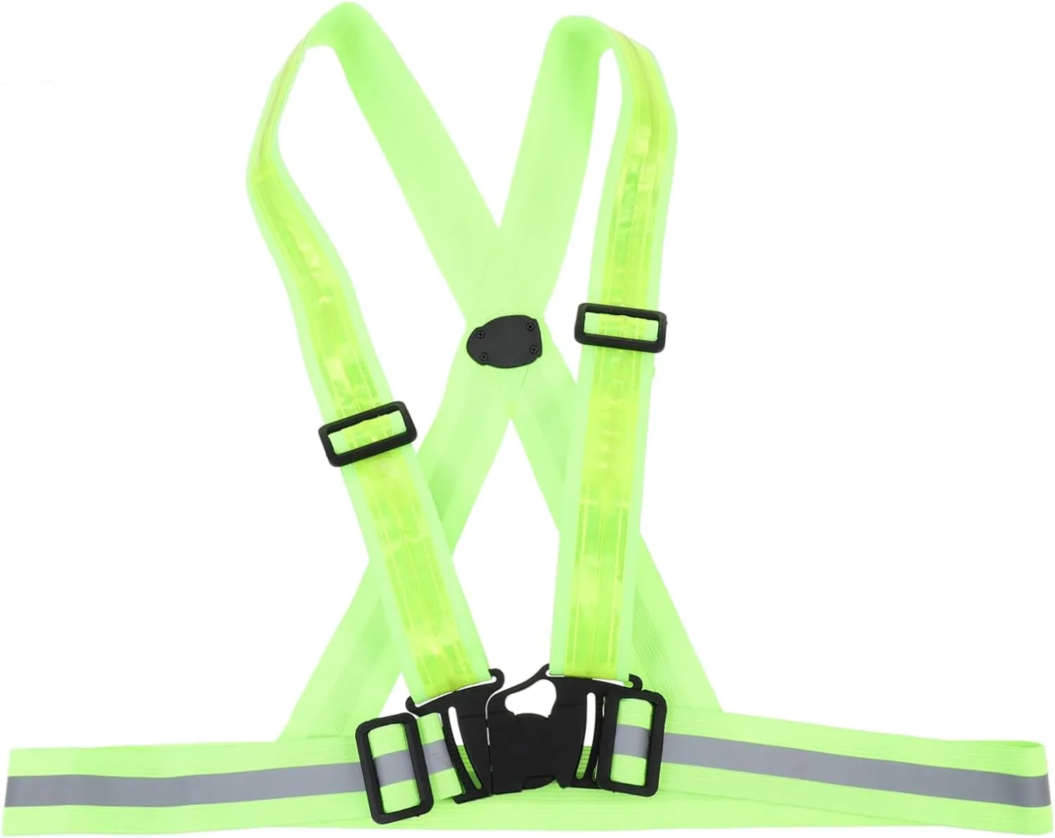 1Set LED Reflective Glowing Vest for Night Running Adjustable High Visibility Safety Belt for Hiking Cycling Mountain Climbing Portable Comfortable Reflective Clothing
