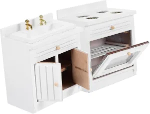 1set Miniature Sink and Stove Dollhouse Kitchen Furniture Model for Decor Compact and Lightweight Design Wash Basin and Stove for Miniature Life Scenes