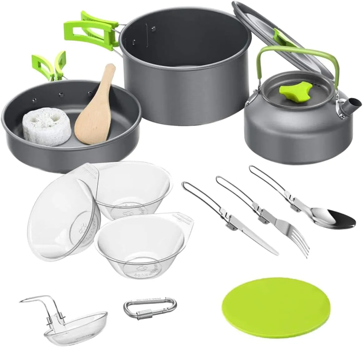 1Set Outdoor Cooking Kit Portable Camping Cookware for Hiking Backpacking Lightweight for Camp
