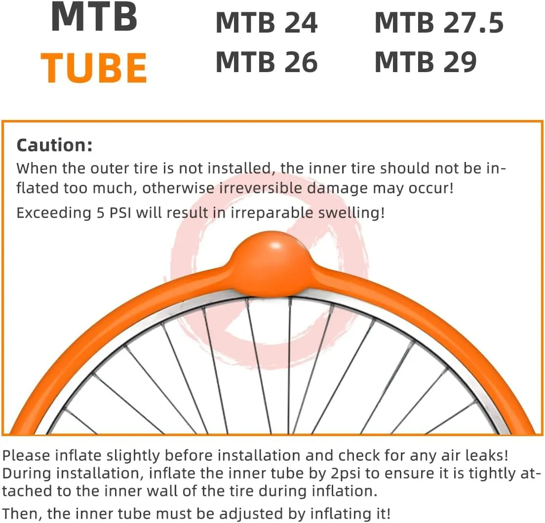 2-Pack CYCLAMI 700C x 18-32C / 32-47C (ALLRoad & Gravel) / MTB27.5/29 inch x 1.9-2.5 TPU Inner Tubes with 45mm/65mm/85mm Presta Valves Lightweight (Include Bike Tube Patch Repair Kit)
