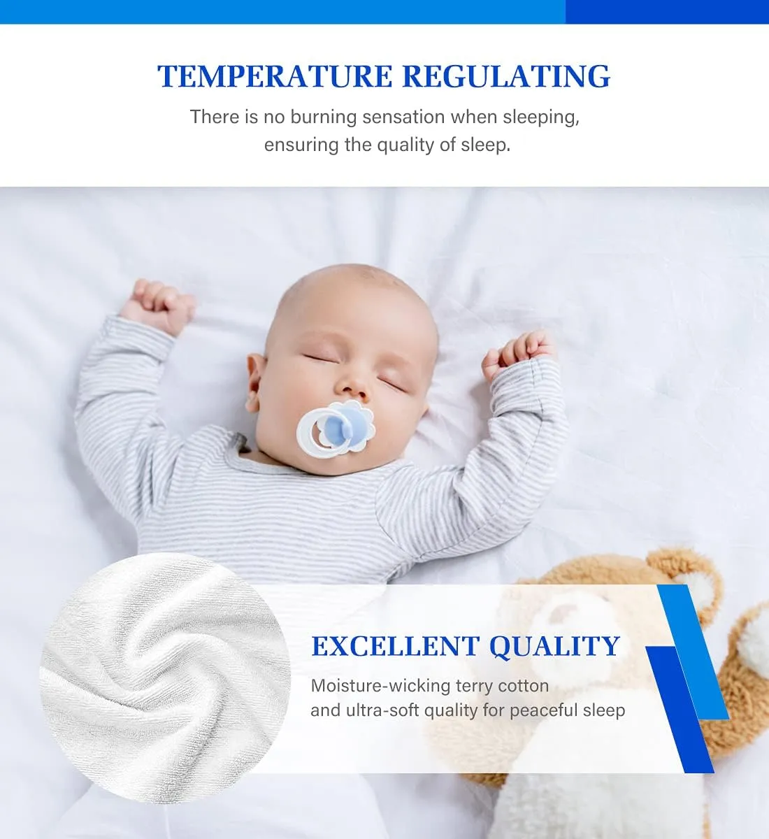 2 Pack Twin XL Mattress Protector,Mattress Cover Noiseless Waterproof Soft Breathable Terry for Pets Kids Adults 39" x 80"