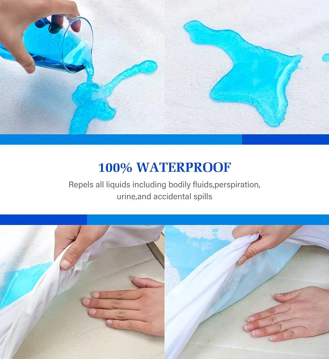 2 Pack Twin XL Mattress Protector,Mattress Cover Noiseless Waterproof Soft Breathable Terry for Pets Kids Adults 39" x 80"