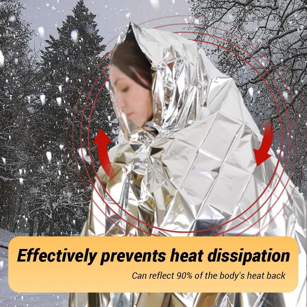 20 Pack Mylar Emergency Blanket, 51.1 x 82.6 Inch Double Sided Silver Cold Weather Insulated Blankets, Survival Gear and Supplies for First Aid, Hiking, Shelter Bags