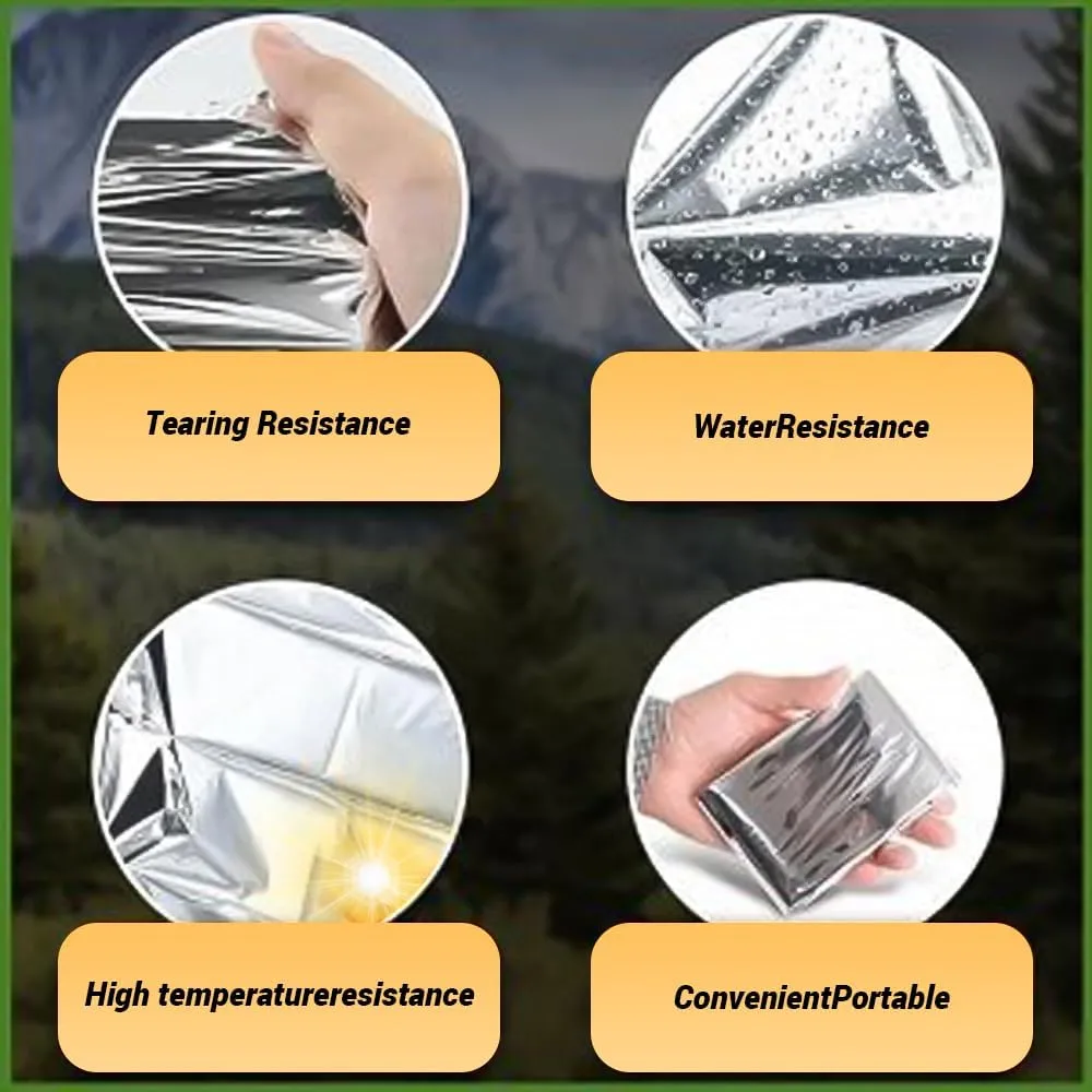 20 Pack Mylar Emergency Blanket, 51.1 x 82.6 Inch Double Sided Silver Cold Weather Insulated Blankets, Survival Gear and Supplies for First Aid, Hiking, Shelter Bags