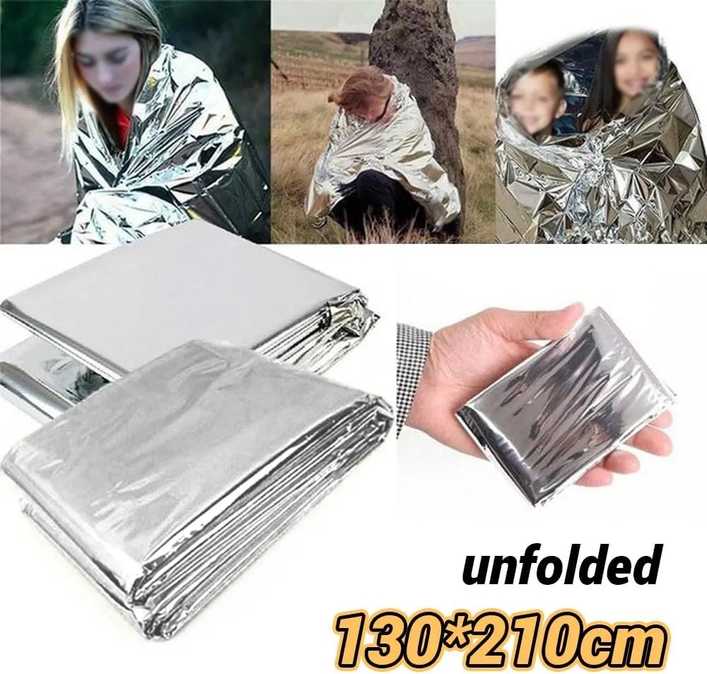 20 Pack Mylar Emergency Blanket, 51.1 x 82.6 Inch Double Sided Silver Cold Weather Insulated Blankets, Survival Gear and Supplies for First Aid, Hiking, Shelter Bags
