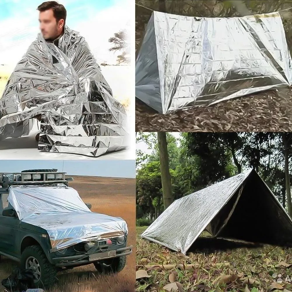 20 Pack Mylar Emergency Blanket, 51.1 x 82.6 Inch Double Sided Silver Cold Weather Insulated Blankets, Survival Gear and Supplies for First Aid, Hiking, Shelter Bags