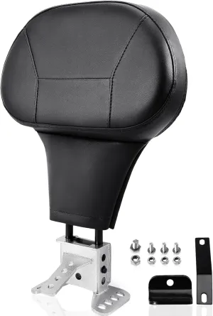 2009-2025 Adjustable Driver Rider Backrest compatible with Harley Davidson Touring Street Glide Road Glide Road King Ultra Limited Electra, Stitch Backrest Pad