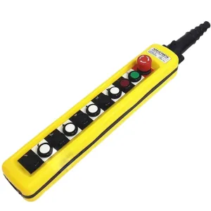 2/4/6/8 Pushbuttons Double Speed Hoist Crane Pendant Control Stations with Emergency Stop for Circuits Double Insulated(C)