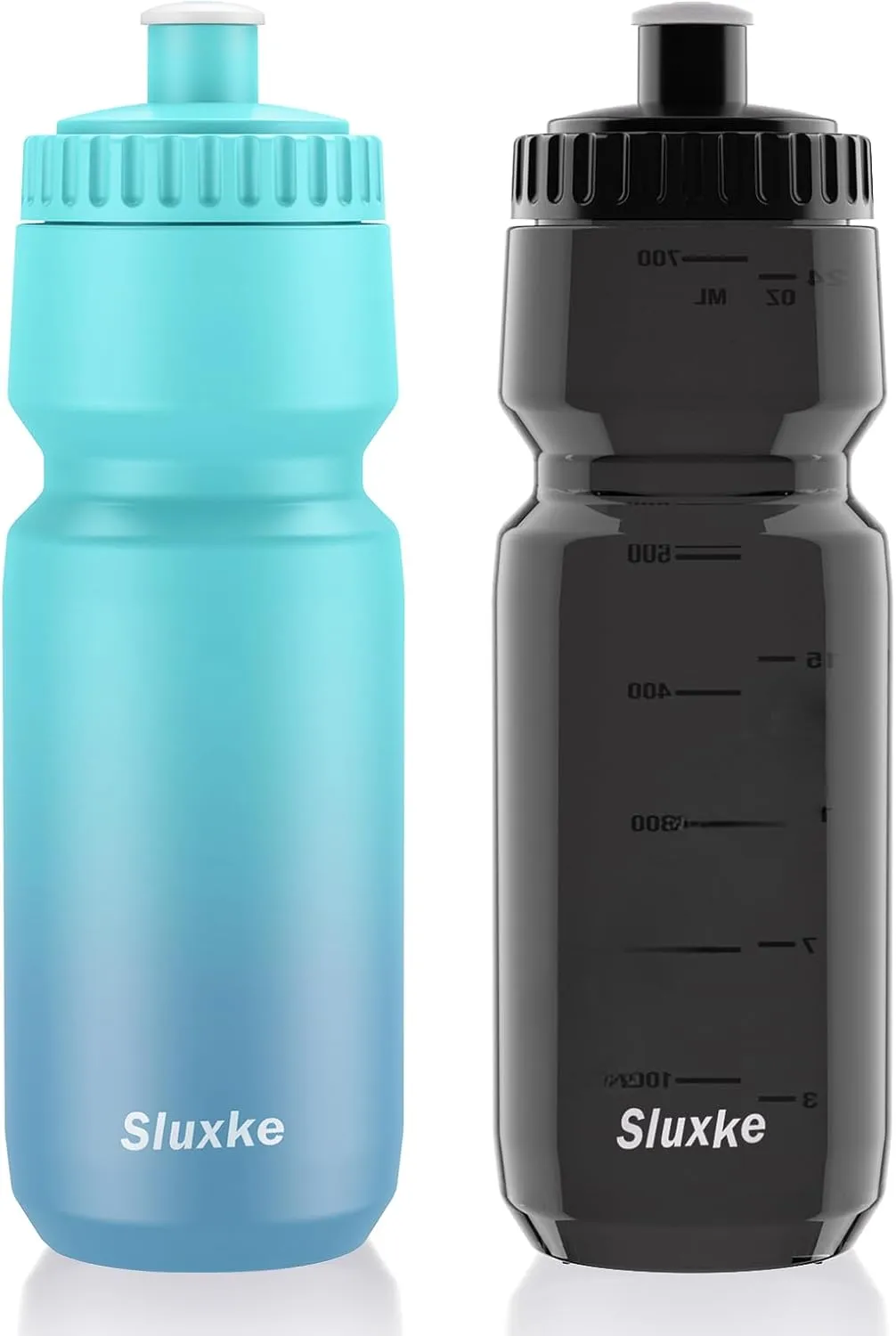 24oz Cycling Water Bottle 2Pack, 720ml Sports Squeeze Bicycle Bottle BPA Free, Lightweight Fits Most Bike Cages