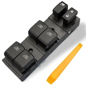 25401-9N00D Power Window Switch for Infiniti G25/G35/G37/Q40 | 4-Door One-Touch Control, Lock/Unlock, White Backlit Keys | Compatible with 25401-JK42E/25401-JK40D