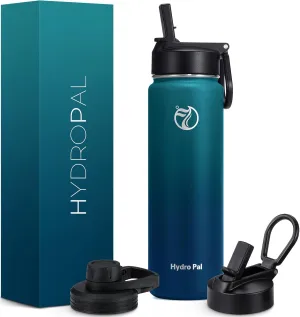 25oz Insulated Water Bottles with 2 Leak Proof Lids(Spout Lid and Straw Lid), Wide Mouth Sport Water Bottle with Straw, Stainless Steel Powder-Coated Water Flask, Double Walled Vacuum Thermos