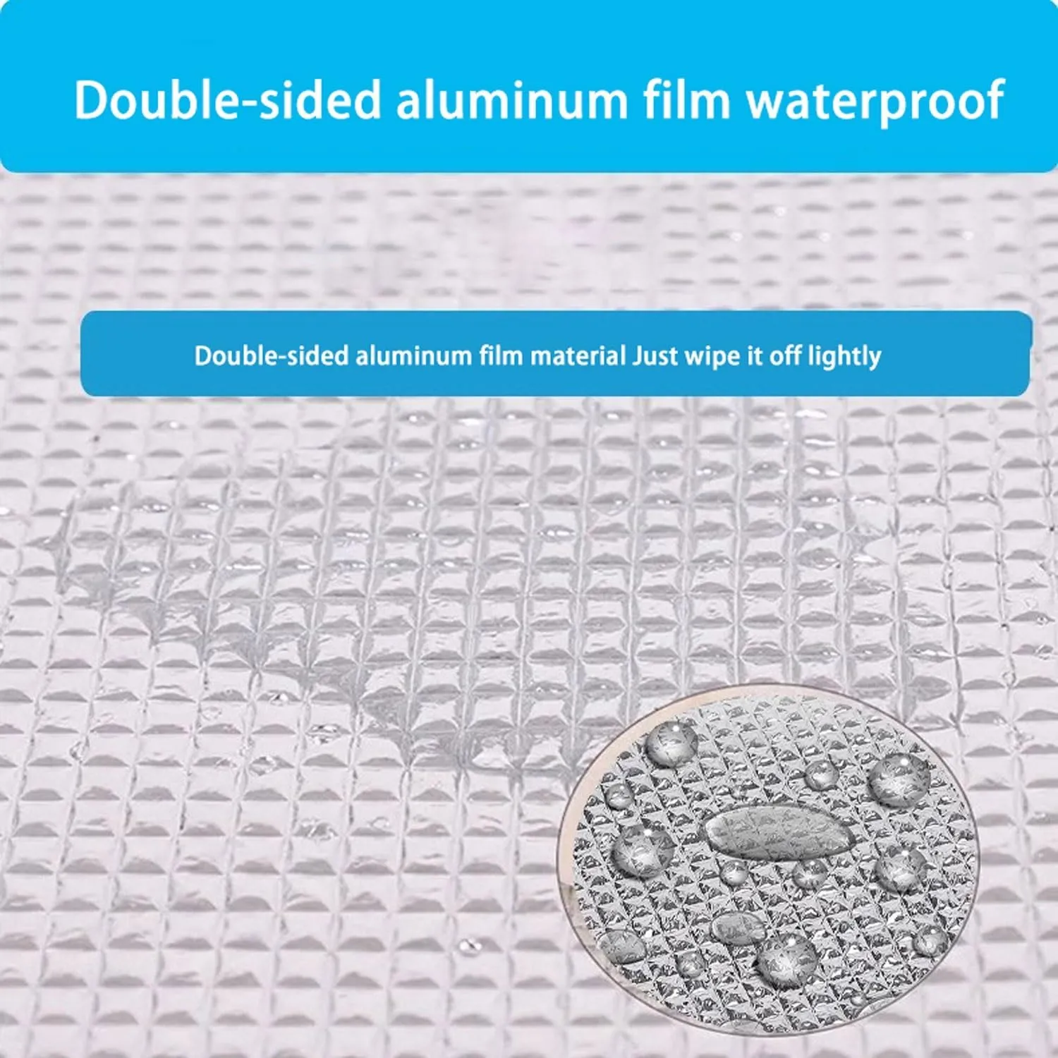 2m×2m Waterproof Foil Camping Mat, Aluminum Film Sleeping Mat, Foam Aluminium Insulating Mat for Traveling & Outdoor Activities, Double-Sided Foil Tent Pad with Storage Bag, 7mm Thick