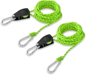 2Pack 5m Reflective Guyline Solid Braid Nylon Camping Rope with Adjustable Lifting Pulley Lanyard,5mm Camping Rope Cord Utility Tent Accessory for Outdoor Travel,Hiking,Backpacking