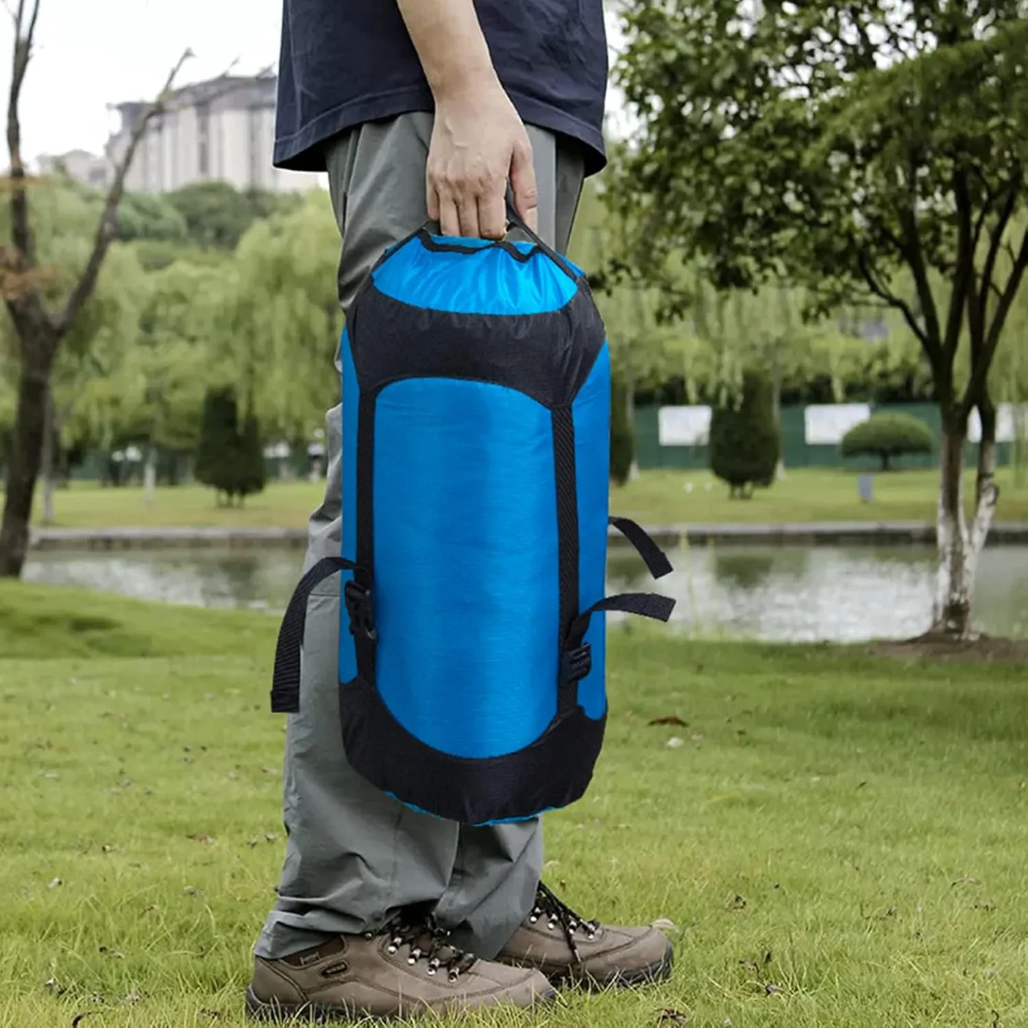 2pcs Compression Stuff Sack, 8L/18L/25L/35L Lightweight Sleeping Bags Storage Compression Sack for Camping, Hiking, Backpacking Trip