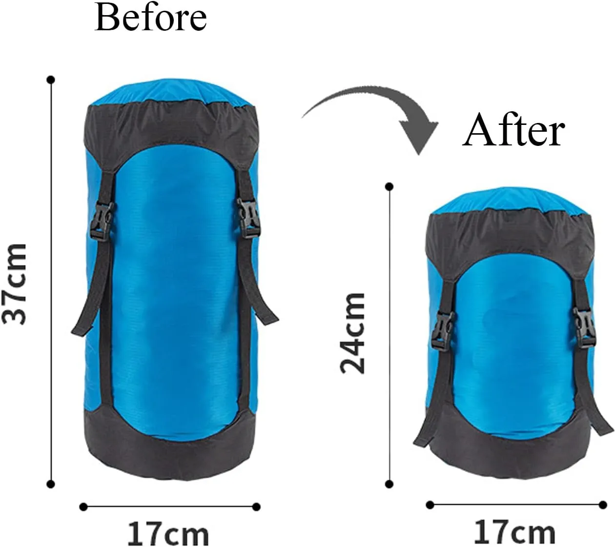2pcs Compression Stuff Sack, 8L/18L/25L/35L Lightweight Sleeping Bags Storage Compression Sack for Camping, Hiking, Backpacking Trip