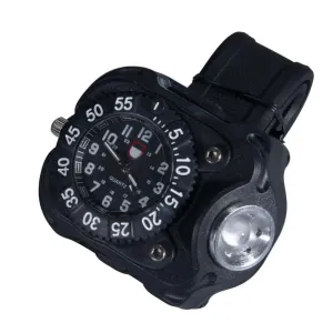 3-in-1 Outdoor Sports LED Flashlight Compass Wrist Watch - Rechargeable and Waterproof
