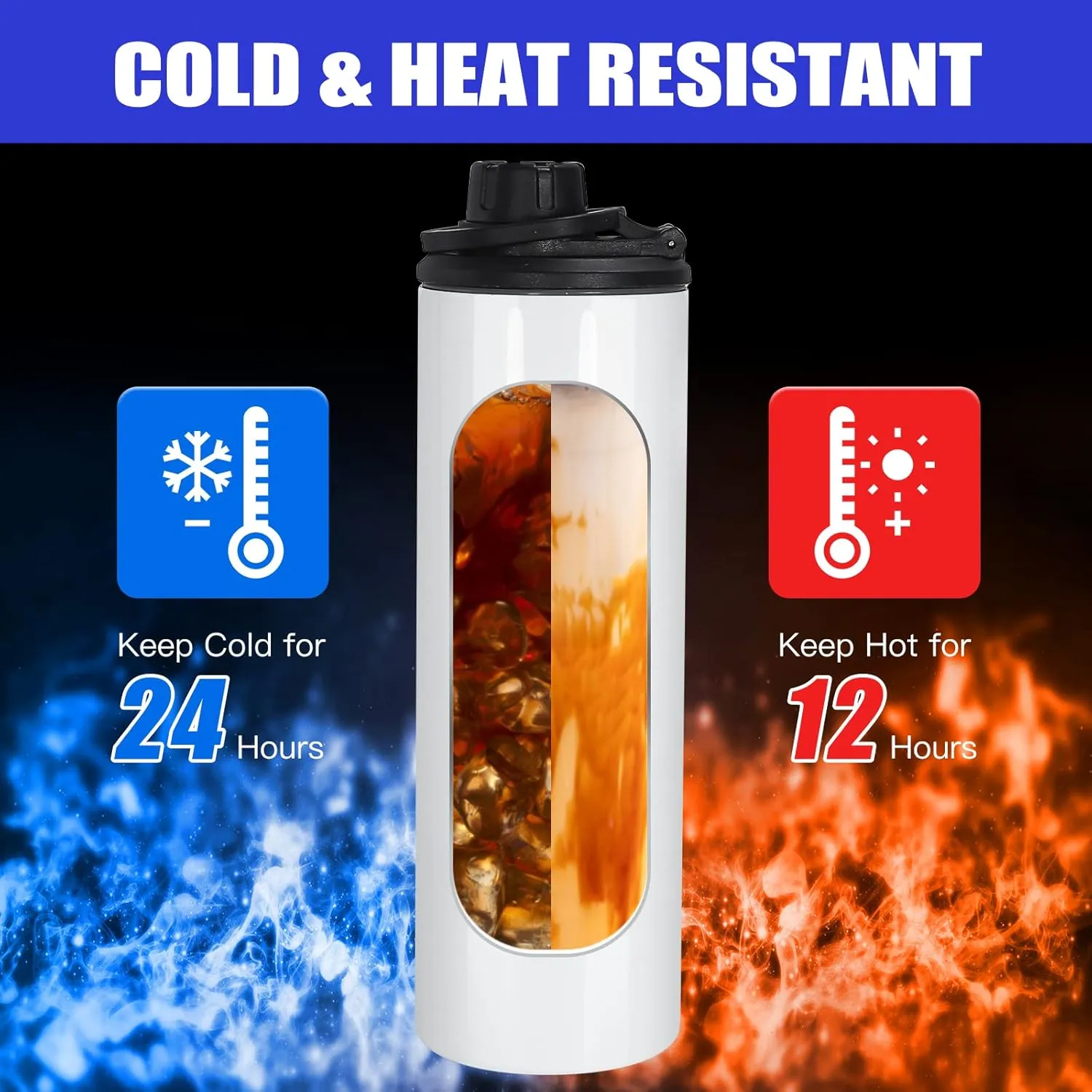 30 Pack Sublimation Water Bottle Blanks - 20 oz Stainless Steel Sports Bottle with Handle, Tumbler Blanks with Lids and Straws, Individually Boxed, White, DIY Gift