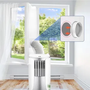 300CM (118") Portable AC Window Seal Kit with Universal Coupler Fit for 5.1"/5.9" Exhaust Hose, Casement Window Seal Kit for Mobile Air Conditioner, Full Sealing Waterproof AC Window Vent Seal Kit