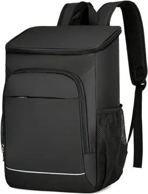 30L Cooler Backpack Leakproof Insulated Lunch Bag for Outdoor Camping Hiking Picnics Beach, Standard, Black