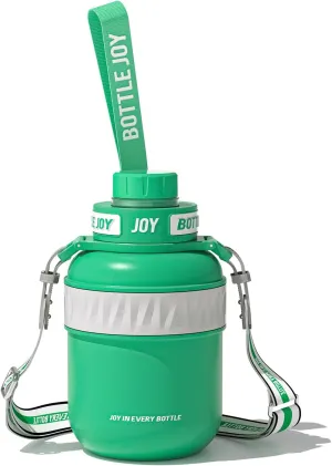 32 oz Stainless Steel Water Bottle with Strap, Double Vacuum Insulated Water Bottle Eco-Friendly and Dishwasher Safe Leakproof Closeable Lid for Cold Drinks Sports Travel School Car