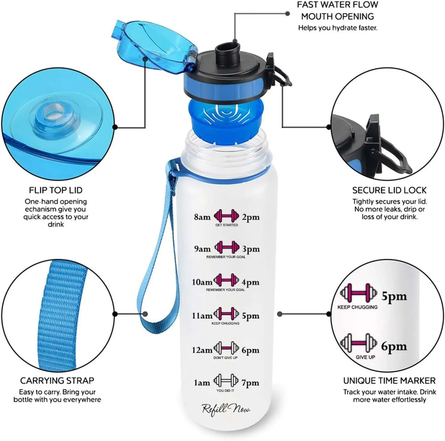32 Oz Water Track Bottle, Just A Girl Water Bottle With Time Marker, Bear Motivational Insulated Water Bottle, Gifts For Family Friend