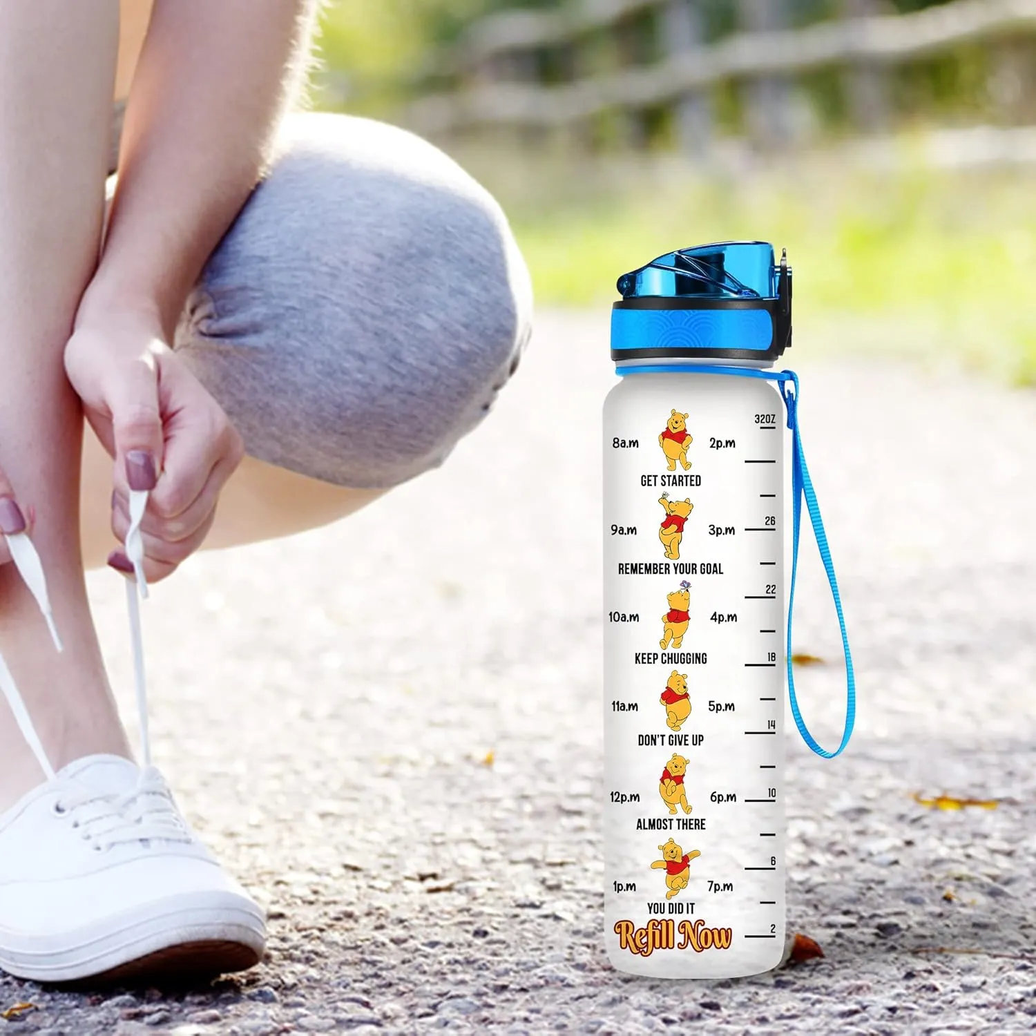 32 Oz Water Track Bottle, Just A Girl Water Bottle With Time Marker, Bear Motivational Insulated Water Bottle, Gifts For Family Friend
