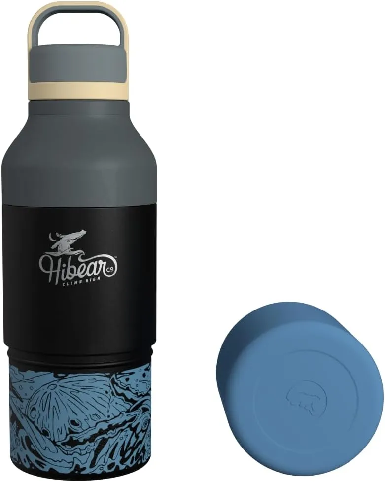32oz All-Day Adventure Flask: The Insulated Multi-Tool of Beverage Bottles - Craft Pourover, Cold Brew, Tea, Water Infusion, Wine Decanting, Hydration. (Moon Tide)