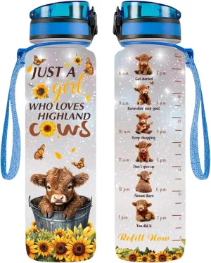 32oz Water Track Bottle, Remember To Drink Water Bottle, Bottle With Time Marker, Cow Motivational Insulated Water Bottle, Gifts For Family Friend, Birthday Gifts