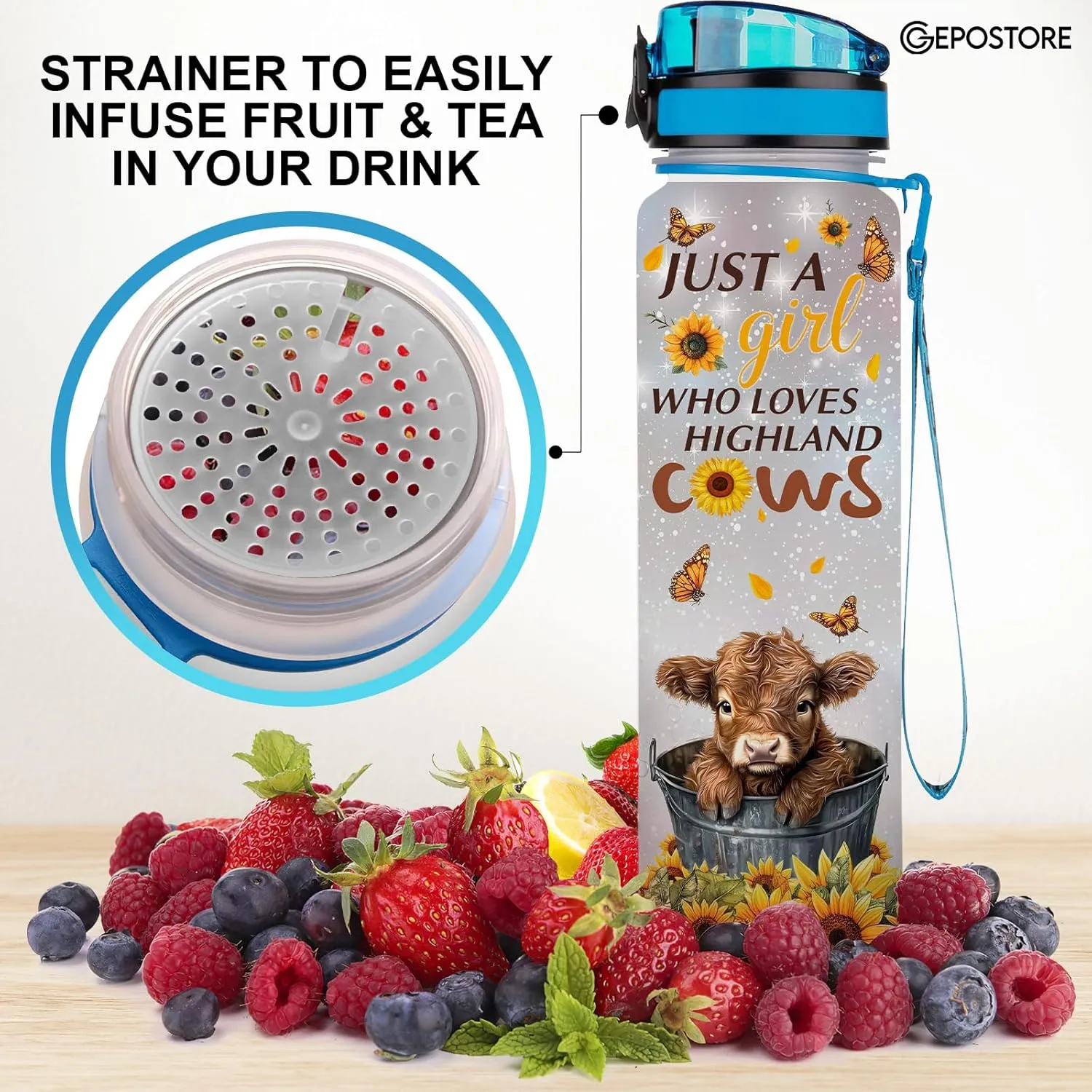 32oz Water Track Bottle, Remember To Drink Water Bottle, Bottle With Time Marker, Cow Motivational Insulated Water Bottle, Gifts For Family Friend, Birthday Gifts