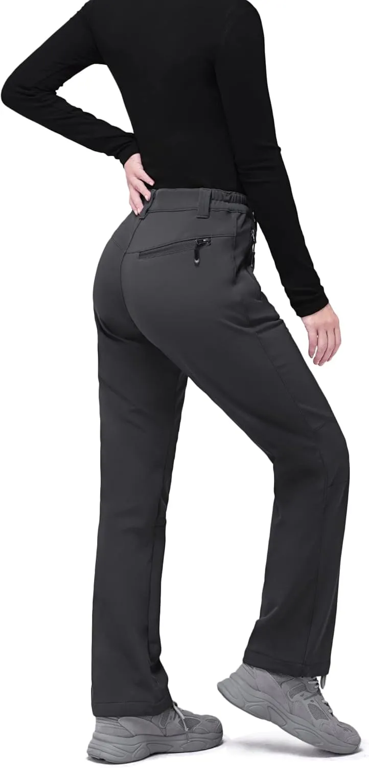 33,000ft Womens Waterproof Hiking Pants Fleece-Lined Snow Pants Windproof Warm Ski Pants for Snowboarding