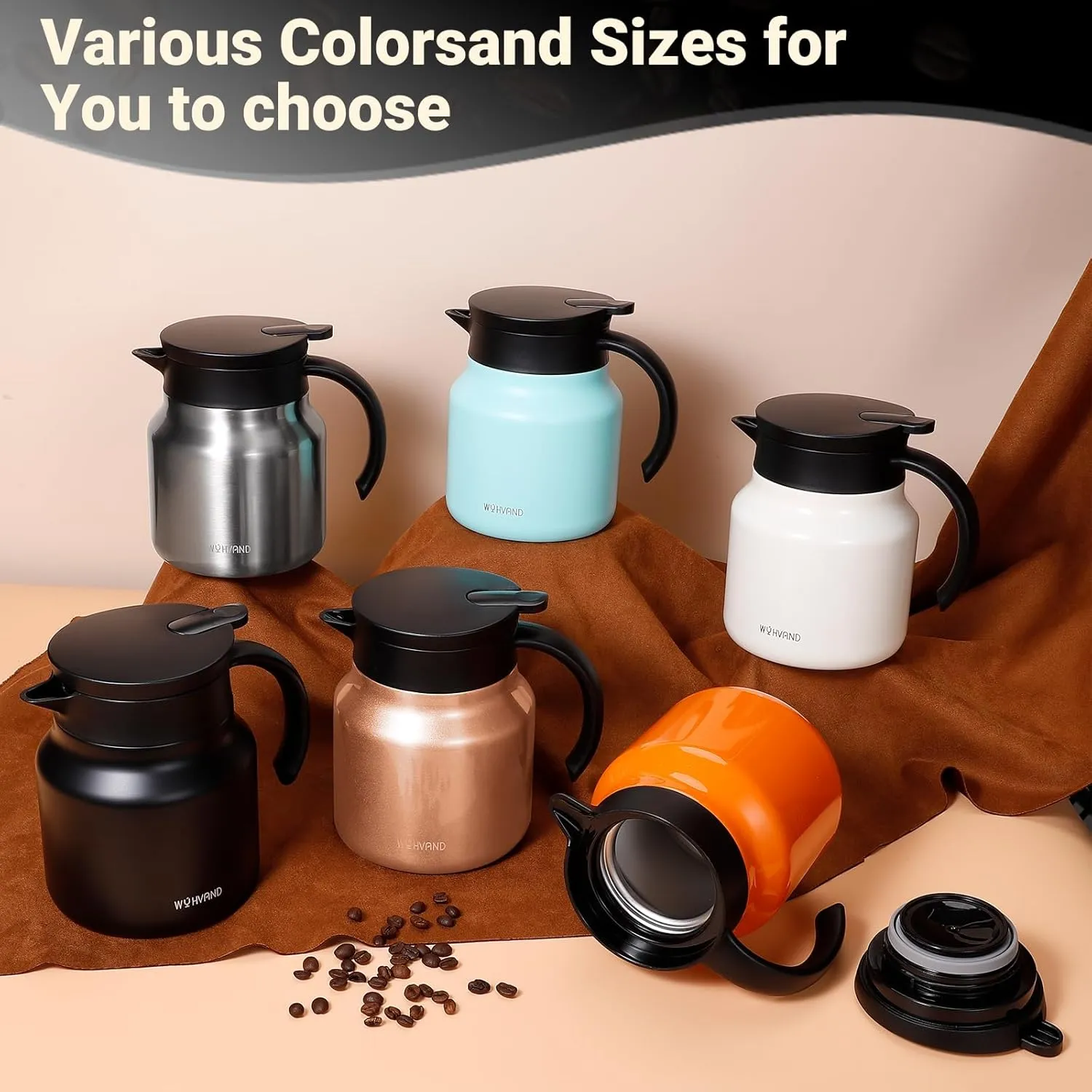 34Oz Thermal Coffee Carafes For Keeping Hot/Cold, Stainless Steel Coffee Carafe, Dustproof Insulated Water Carafe for Party/Home,Silver
