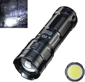 3500 Lumens Super Bright Dual Light Torch with COB Tail Light, Waterproof, 5 Modes, Powerful Handheld Torch for Mountaineering/Camping/Hiking/Searching/Outdoor Gear