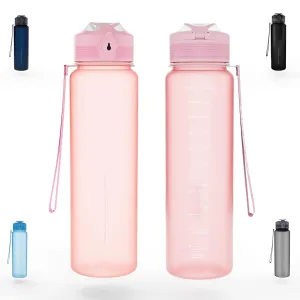 36 oz Sports Water bottle,BPA Free Drinks Water Bottles with Fruit Strainer,Leakproof Tritan BPA Free Non-Toxic Water Jug for Fitness,Gym,Sports,Outdoors,Cycling (pink)