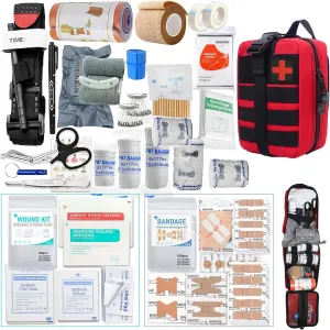 363pcs Ultimate First Aid Kit, 33 Professional Grade Outdoor Emergency Survival Equipment, Suitable for Hiking, Camping, Hunting, Car, Yacht, Travel, Adventure, Men's Gift - Includes Scissors