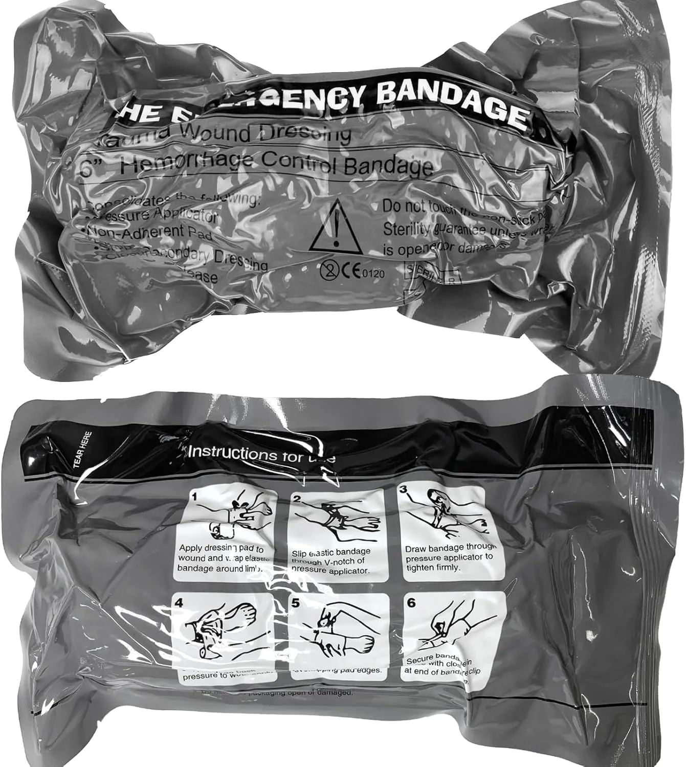4‘’ Israeli Style Emergency Bandage, 4 inches Width, 60 inches Length (4 Inch-8Pcs)