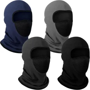 4 Pcs Winter Fleece Balaclava Mask Breathable Thermal Face Mask Cover Windproof for Cold Weather Neck Head Accessories Motorcycle Skiing Snowboarding Ice Fishing