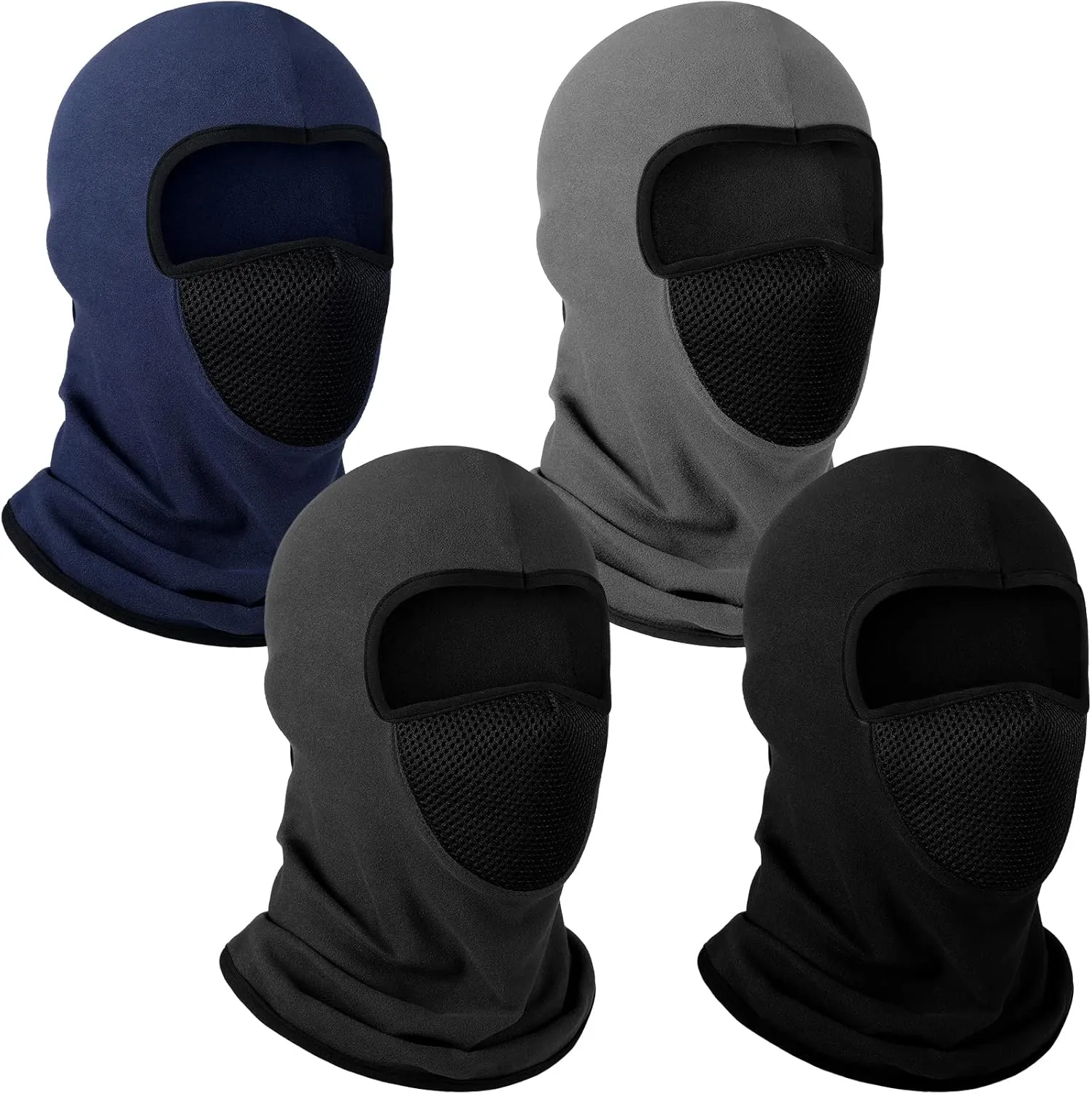 4 Pcs Winter Fleece Balaclava Mask Breathable Thermal Face Mask Cover Windproof for Cold Weather Neck Head Accessories Motorcycle Skiing Snowboarding Ice Fishing