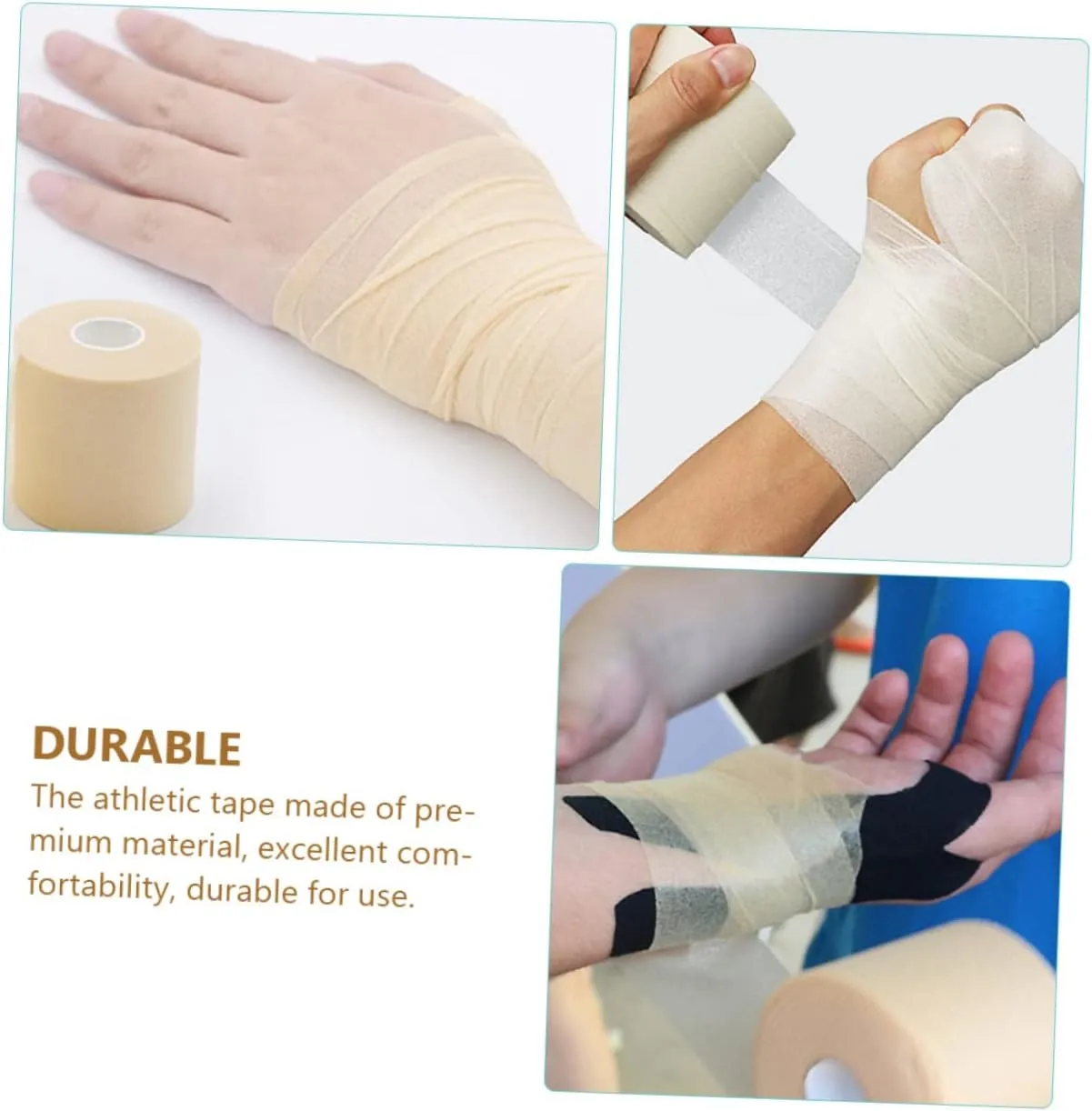 4 Rolls Elastic Sports Tape Pre-wrap Bandage Waterproof for Ankle Wrist Knee Protection