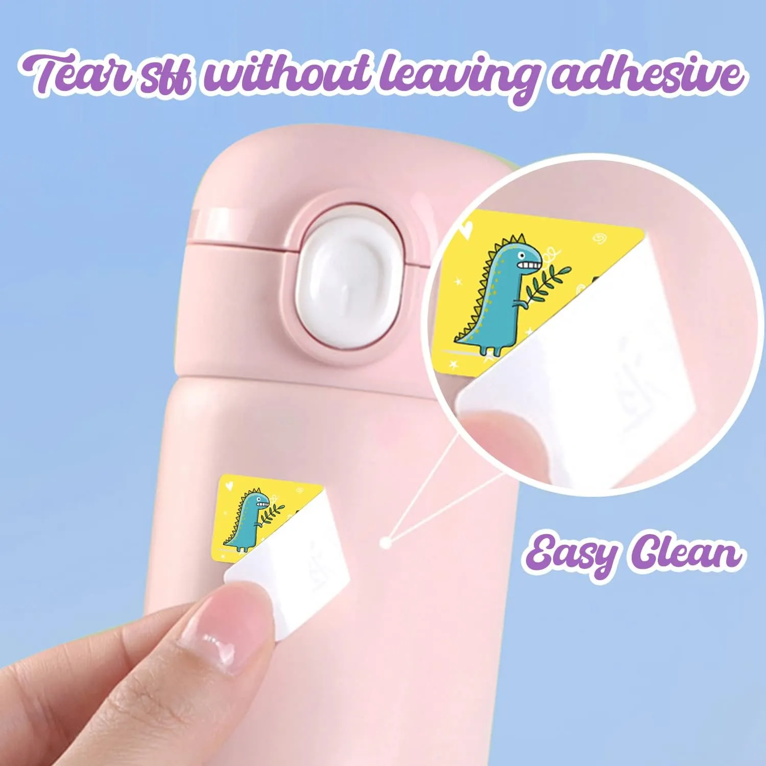 40-200Pcs Personalized Name Stickers for Kids (1.18x0.51in) Custom Waterproof Name Labels for Water Bottles, Lunch Boxes and School Supplies- Unicorns